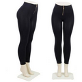 Black High Waist Leggings w/Zipper Front